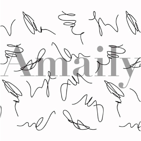 Amaily 네일씰 NO.8-21 구불구불라인 (블랙)