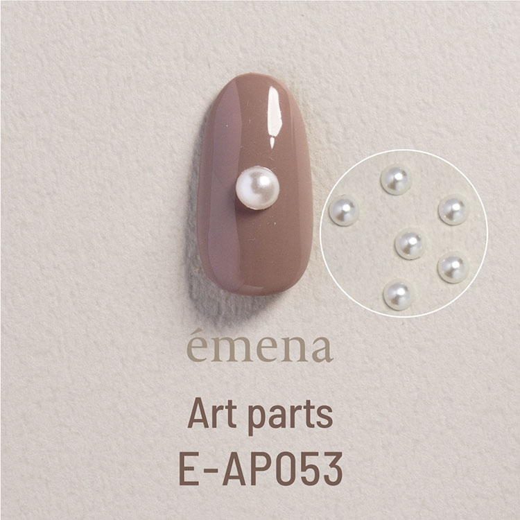 에메나 아트파츠 반구 펄 크림 4mm 100個 E-AP053